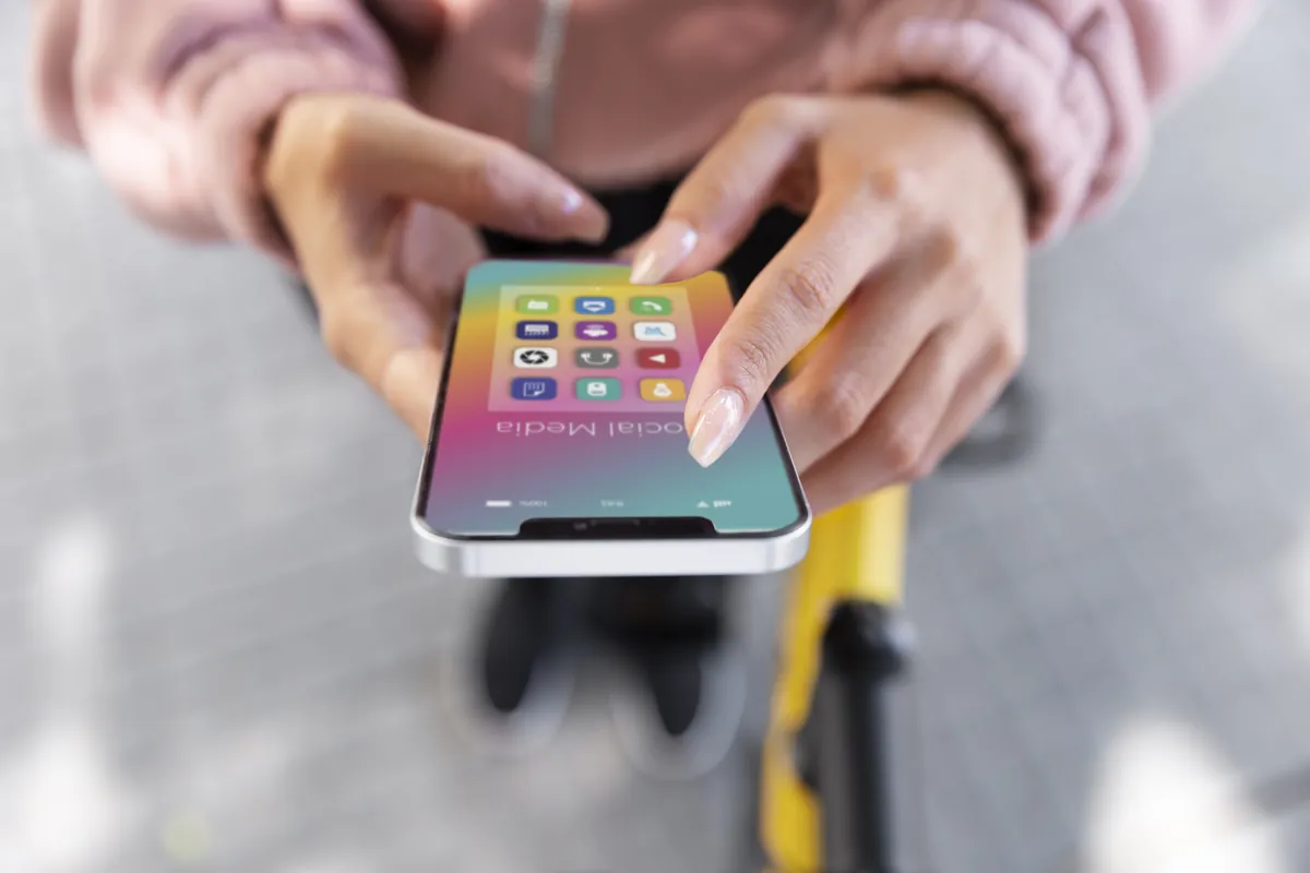 The image shows an Android device with an iPhone interface, showcasing the transformation mentioned in the article